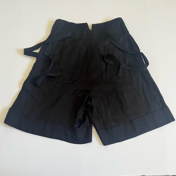 NWT Zara Black High Waist Paper Bag Shorts SZ XS 🖤 - Picture 5 of 10